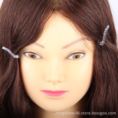 Cosmetology hairdressing 100 human hair training head short black hair for salon
